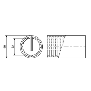 Gaine d'isolation annelée fendue pour tout tracteur, diamètre 11 mm