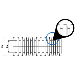 5m Gaine Annelée fendue M16 en PP, Ø interne 14mm résistant à la